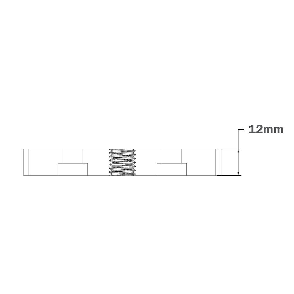 32-4590M12S-0 MODULAR SOLUTIONS FOOT & CASTER CONNECTING PLATE<br>45MM X 90MM, M12 HOLE W/HARDWARE